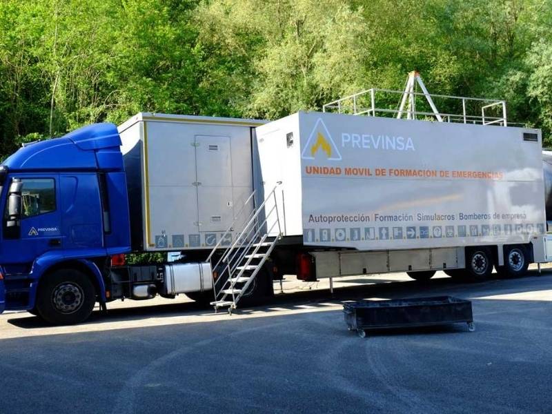 Unidad Móvil de formación Previnsa Supra. Vehículo desplegado.